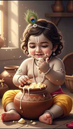 cute baby krishna images hd