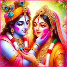 cute little radha krishna holi images