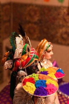 cute little radha krishna holi images