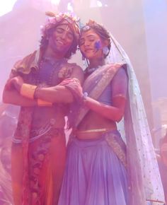 cute little radha krishna holi images