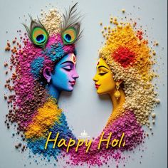 cute little radha krishna holi images