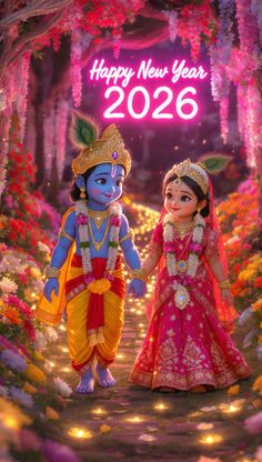 cute little radha krishna holi images