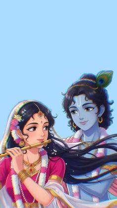cute little radha krishna holi images