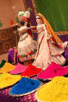 cute little radha krishna holi images