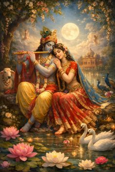 painting hd wallpaper romantic radha krishna images