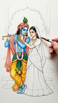 painting hd wallpaper romantic radha krishna images