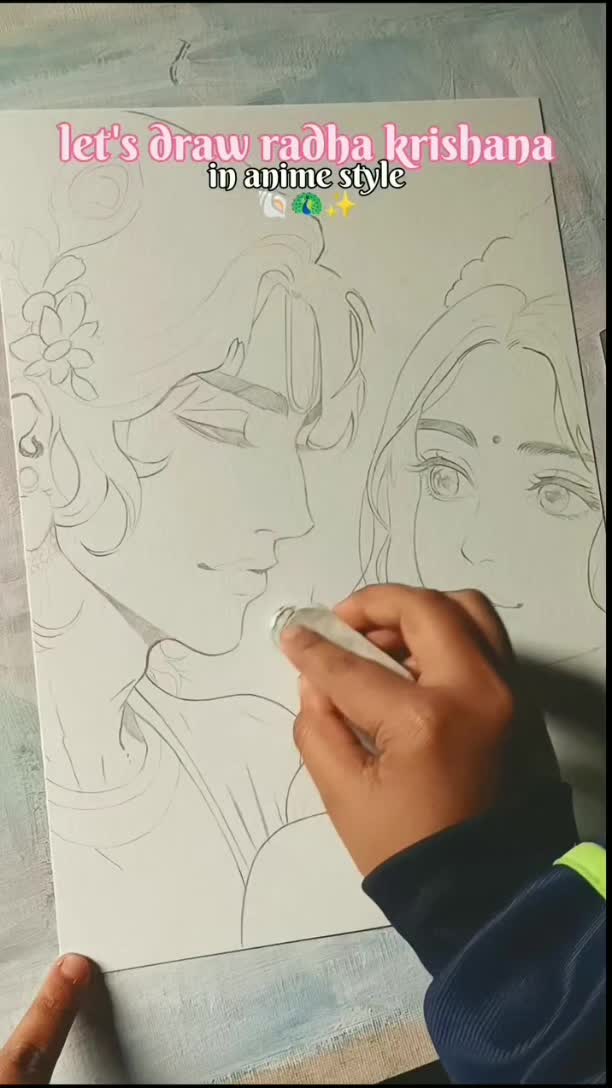 pencil radha krishna drawing