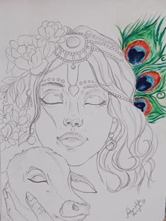 pencil radha krishna drawing