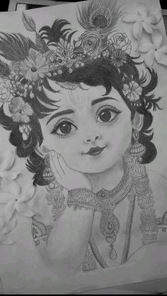 pencil radha krishna drawing