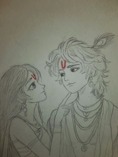 pencil radha krishna drawing