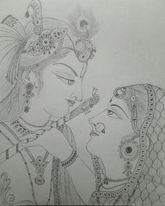 pencil radha krishna drawing