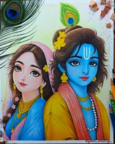 pencil radha krishna drawing