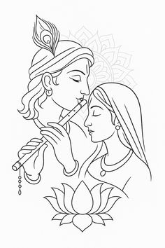 pencil radha krishna drawing