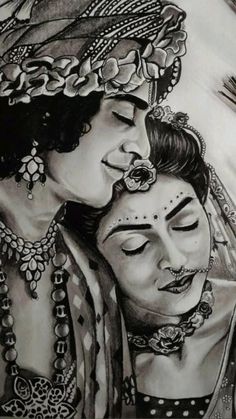 pencil radha krishna drawing