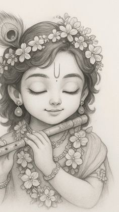 pencil radha krishna drawing