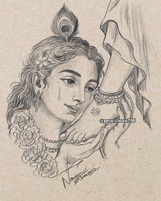 pencil radha krishna drawing