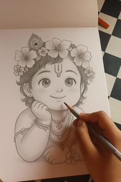 pencil radha krishna drawing