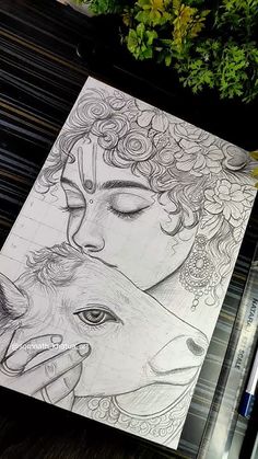 pencil radha krishna drawing