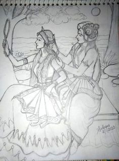 pencil radha krishna drawing