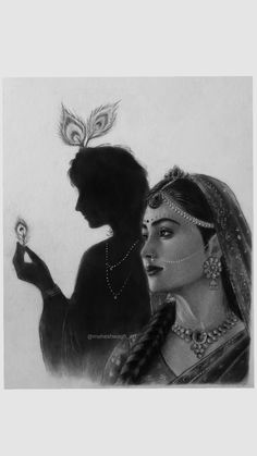 pencil radha krishna drawing