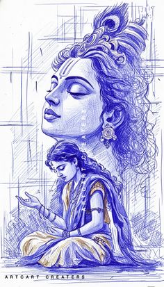 pencil radha krishna drawing