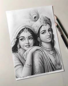 pencil radha krishna drawing