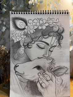 pencil radha krishna drawing