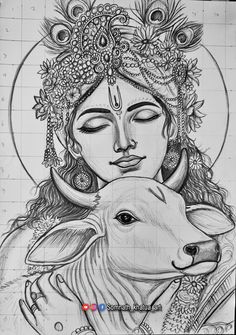 pencil radha krishna drawing