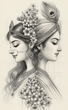 pencil radha krishna drawing