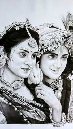 pencil radha krishna drawing