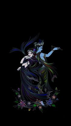 radha krishna love black wallpaper