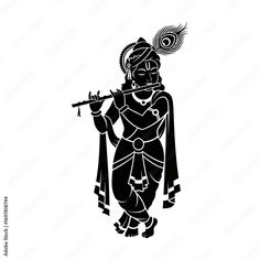black radha krishna silhouette