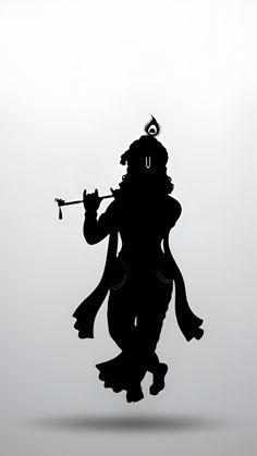 black radha krishna silhouette