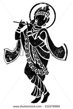 black radha krishna silhouette