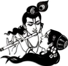 black radha krishna silhouette