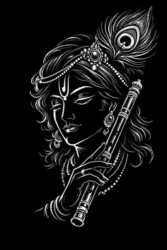 black radha krishna silhouette