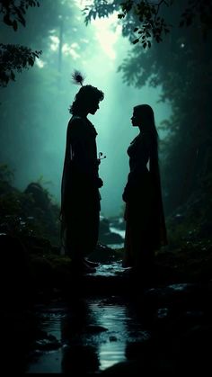 black radha krishna silhouette