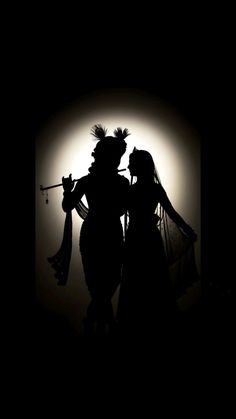 black radha krishna silhouette