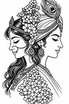 black radha krishna silhouette