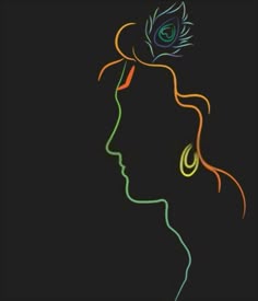 black radha krishna silhouette