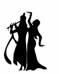 black radha krishna silhouette
