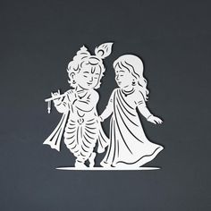 black radha krishna silhouette
