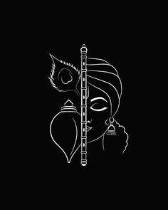 black radha krishna silhouette