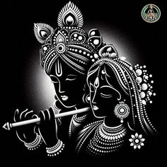 black radha krishna silhouette
