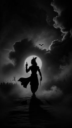 black radha krishna silhouette